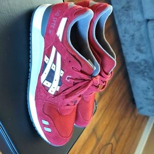 Burgundy running shoes